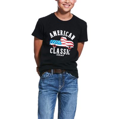 Ariat American Classic - T Shirts Zwart Kinderen - 10429-429